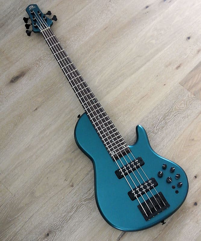 STR Guitars - Sierra SC5-MAHO - 5 String Active Bass - Custom Model With Mahogany Body  Dodger Blue image 1