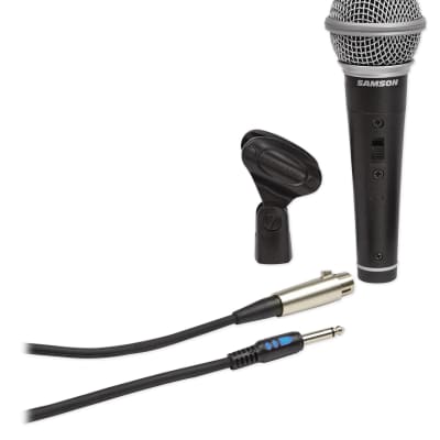 Samson R21S Dynamic Cardiod Handheld Microphone+Mic Clip+Cable+3.5mm adapter image 1