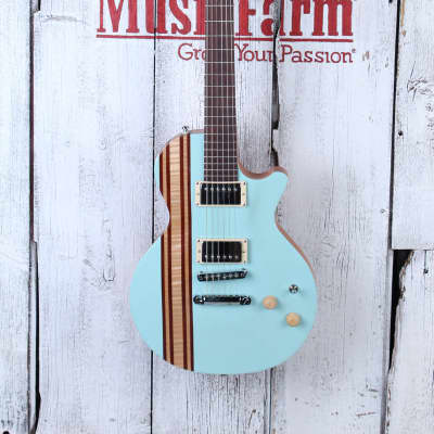 CMG Guitars USA Ashlee Electric Guitar Bubba Blue Stripey with Gig Bag image 4