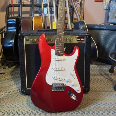 Samick Model 11 / MR "S" Style Double Cut Strat Style 1990s Candy Apple Red image 2