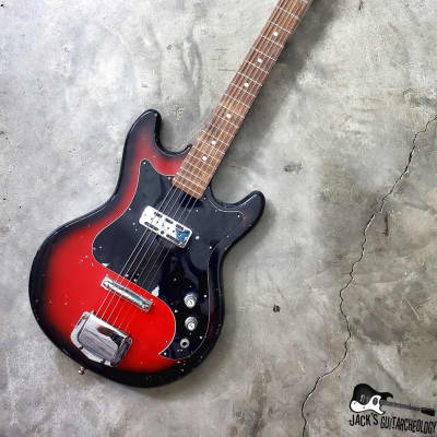 Crestline / Teisco / Matsumoku MIJ Blackfoil Electric Guitar (1960s, Redburst) image 8