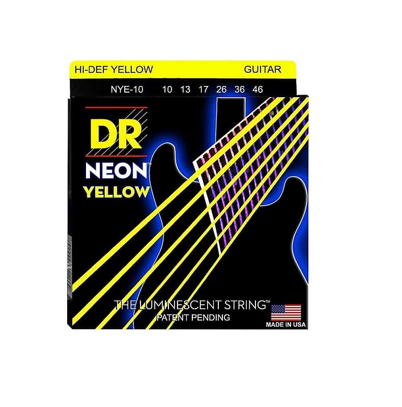DR Strings NYE-10 Nickel Coated Electric Guitar Strings, Medium, 10-46 image 1