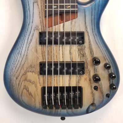 Ibanez SR Standard 6 String Electric Bass Guitar Cosmic Blue Starburst Flat for sale
