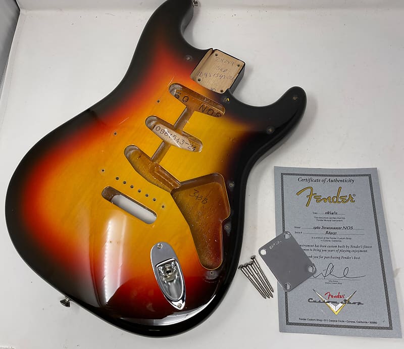 Fender Custom Shop NOS Relic '60 Stratocaster Sunburst Body '12 w/ COA &  Plate