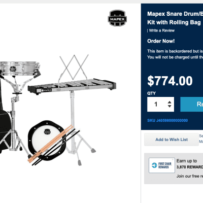 Mapex Xylophone / Snare Rolling Kit image 1