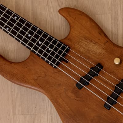 Moon JJ-5 Jazz Bass Five String Mahogany Body w/ Bartolini Pickups, Gold Hardware, Case image 7