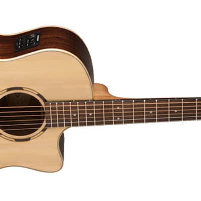 Washburn WLO20SCE Woodline Series Orchestra Cutaway Spruce Top 6-String Acoustic-Electric Guitar image 4