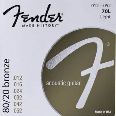 Fender 80/20 Bronze Acoustic Strings - Light .012 - .052 for sale