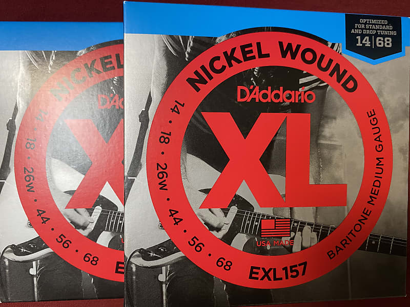 D Addario EXL157 baritone medium 14 68 electric guitar strings 2