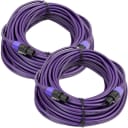 SEISMIC AUDIO Pair of 12 Gauge 100 Foot Purple Speakon to Speakon Speaker Cables