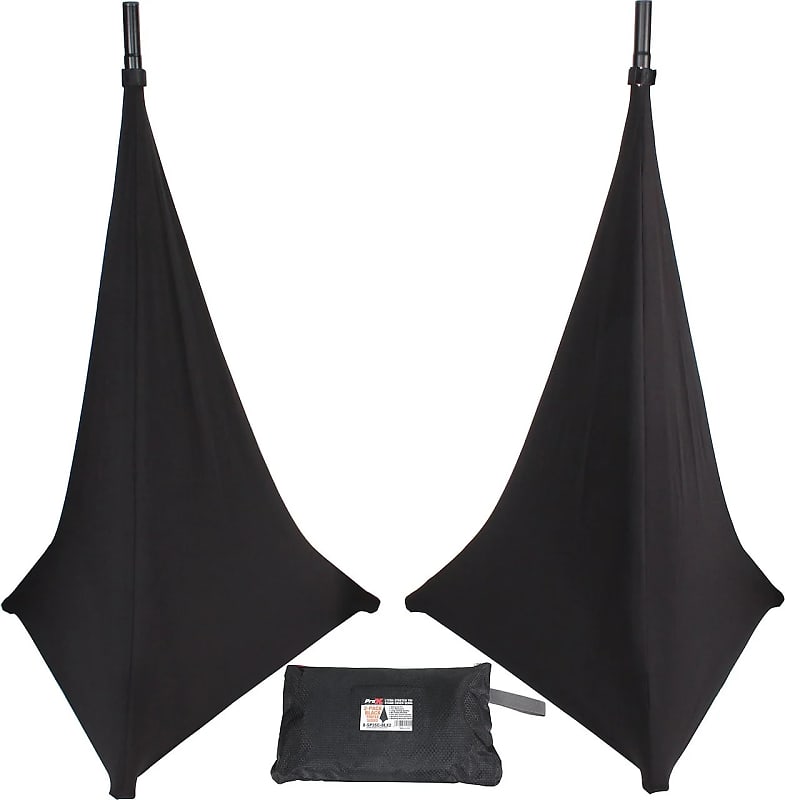 TwoPack Three Side Speaker Stand Cover Scrim (Black) Reverb