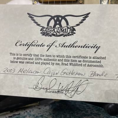 Melancon Brad Whitford’s Aerosmith, Telecaster Cajun Gentleman, Authenticated! (#123) 2003 White image 4