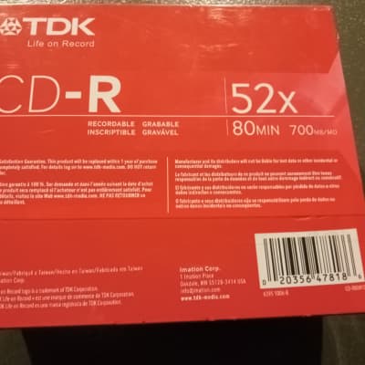 TDK CD-R 52x 10 Pack w/cases Sealed New CD-R 10 Pack 52x 2008 - Red image 5
