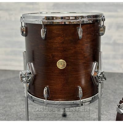 Gretsch USA Custom 3pc Drum Set 18/12/14 Satin Antique Maple w/Mount image 3