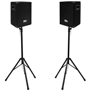 Seismic Audio SA-8PKG1 Passive 1x8" 150w Speakers (Pair) w/ Tripod Stands