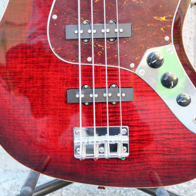AIO JB4 4 String Jazz Bass - Red Burst w/gig bag image 10