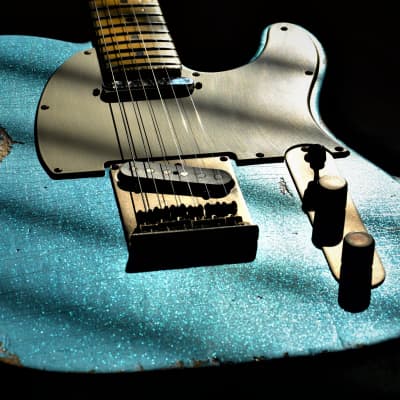 American Fender Custom Telecaster  Standard Relic Blue Sparkle image 1