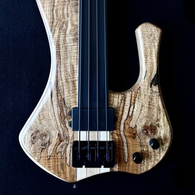 MG bass New Extreman fretless 4 strings bartolini Spalted Maple ebony Hipshot Bridge image 1