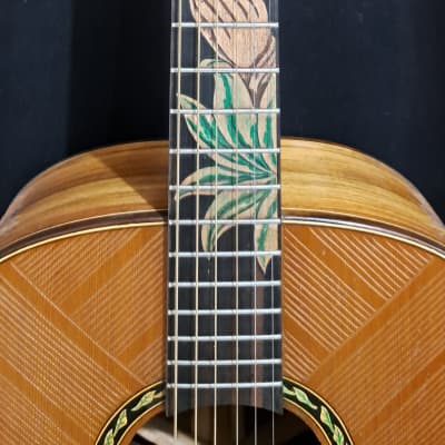 Blueberry Handmade Acoustic Guitar Grand Concert - Buddhist Motif image 3