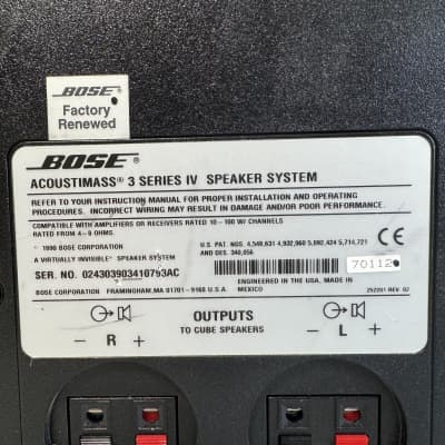 Bose Acoustimass 3 Series IV Speaker System Audiophile Home