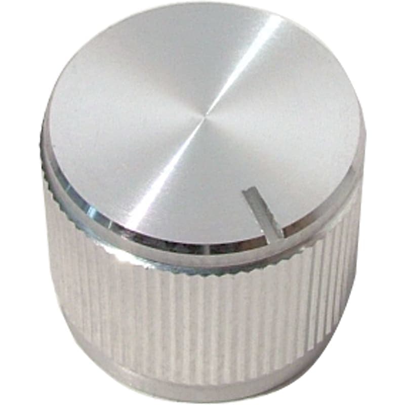 Knob - Aluminum, Notched Tip Indicator, Set Screw, .75" Diameter, Color: Aluminum image 1