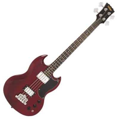 Vintage VS4 ReIssued Series Bass Guitar - Cherry Red image 1