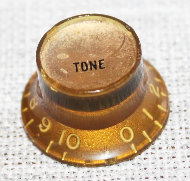 Vintage 1960's Gibson Gold Reflector Knob Tone Les Paul SG ES 1962 - 1970's Gold Insert image 1