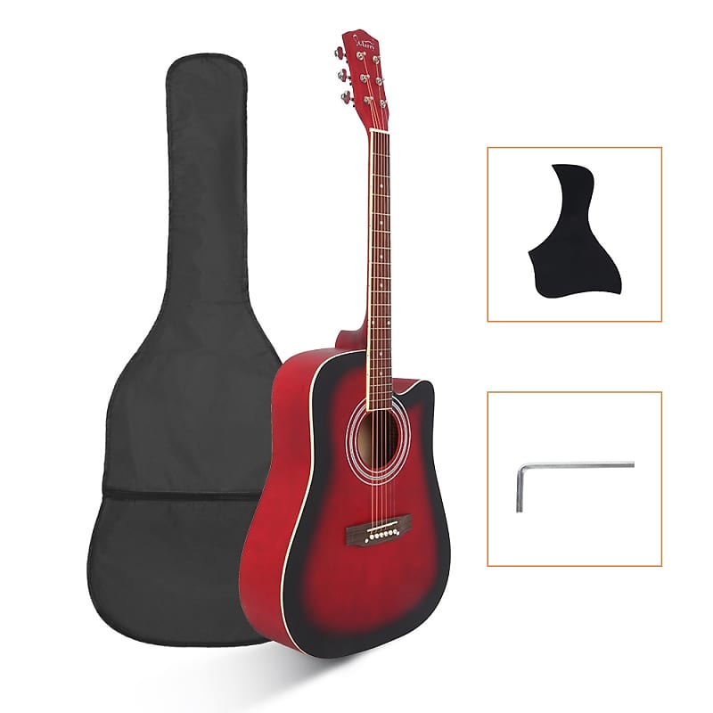 Glarry GT502 Dreadnought Folk Guitar Acoustic Guitar With Bag Red image 1