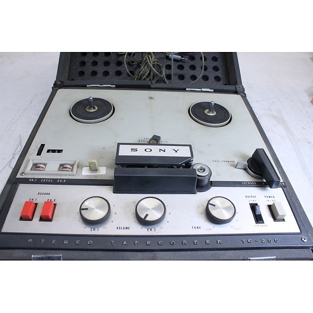 Vintage SONY TC-200 Reel to Reel Tape Player/Recorder With Plug