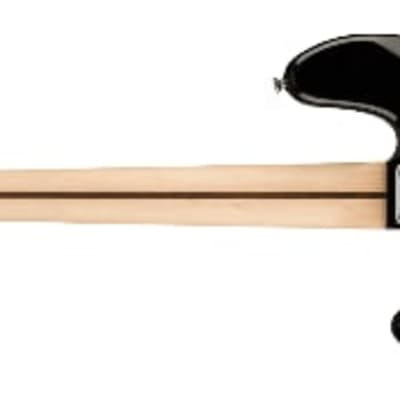 Squier Affinity Series Jazz Bass, Maple Fingerboard, Black Pickguard, Black image 3