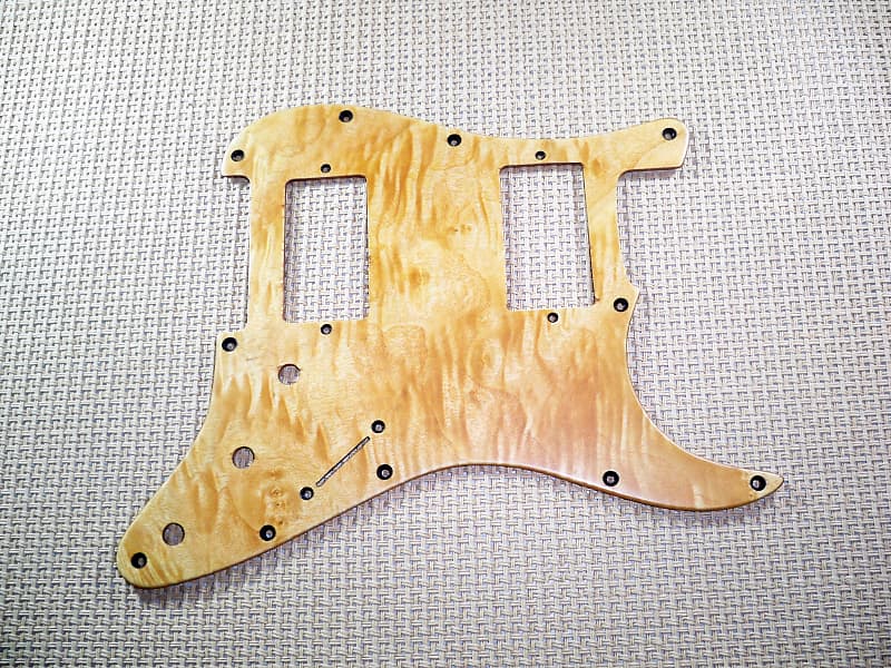 11 hole h/h poplar burl veneer wood pickguard for us/mex fender stratocaster image 1
