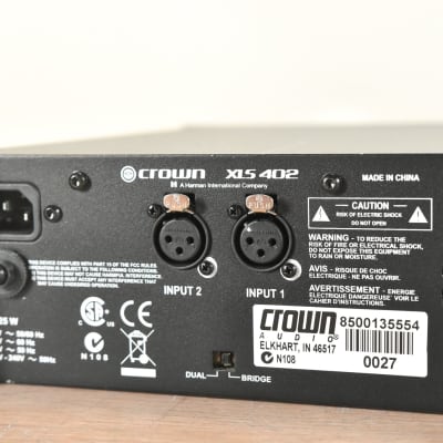 Crown XLS 402 2-Channel Power Amplifier CG0029R image 8