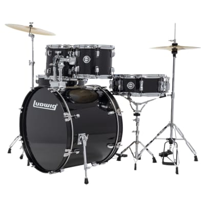 Ludwig Accent Fuse 5PC Drum Set Black Sparkle - Drum Set image 3