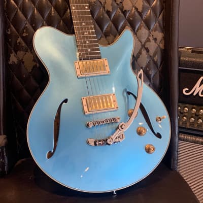 Eastman Romeo LA Thinline Hollowbody Electric Guitar w/ Case - Celestine Blue for sale