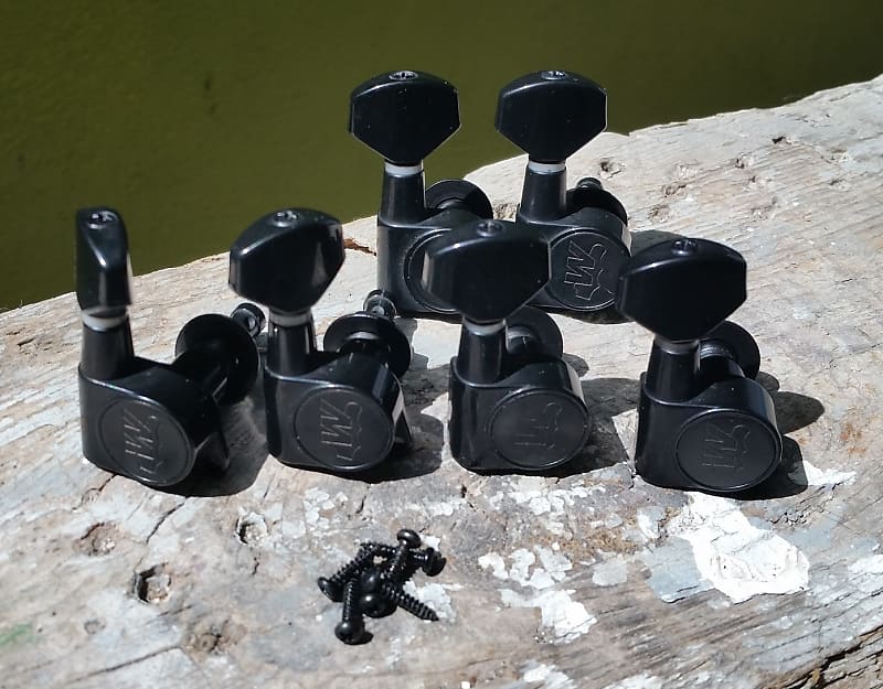 WILKINSON EZLock black tuning pegs set RH with screws Reverb
