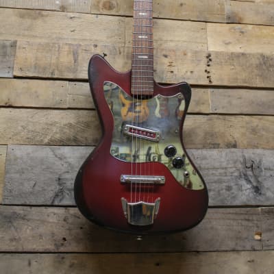 Zenon Vintage Red Sparkle Pickup Electric Guitar - MIJ image 1