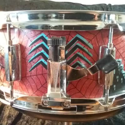 Mapex Assaulted Battery custom Spider-man themed graphics over a red sparkle finish.  custom Spider-man multi layer image 2