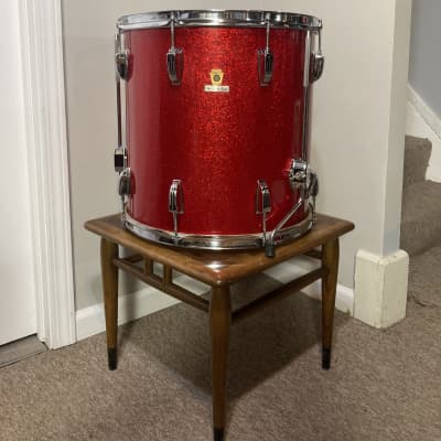 Ludwig No. 980 Super Classic Outfit 9x13 / 16x16 / 14x22" Drum Set with Keystone Badges 1967 - Red Sparkle W/ matching Supra-Phonic 400 5x14” snare W/ all original hardware in boxes image 7