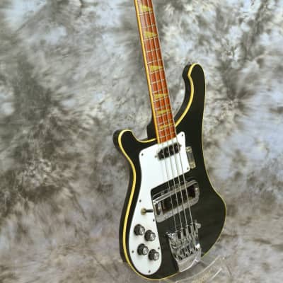 Rare Left Handed 1974 Rickenbacker 4001 Jetglo Bass in OHSC image 4
