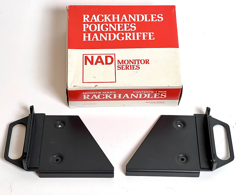 NAD LH & RH 114 Rack Mount Handles Ears For Monitor Series Amplifiers/Components 1980s - Grey image 1