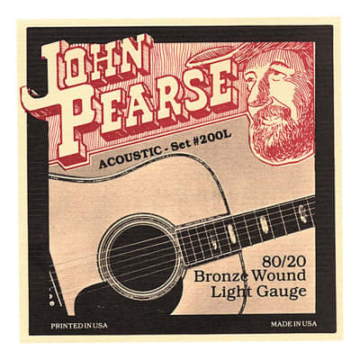 John Pearse 200L Acoustic Strings - 80/20 Bronze / Light Gauge for sale