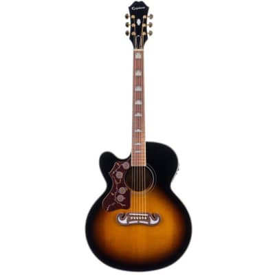 Epiphone J-200EC Studio Left-handed Acoustic-Electric Guitar - Vintage Sunburst for sale