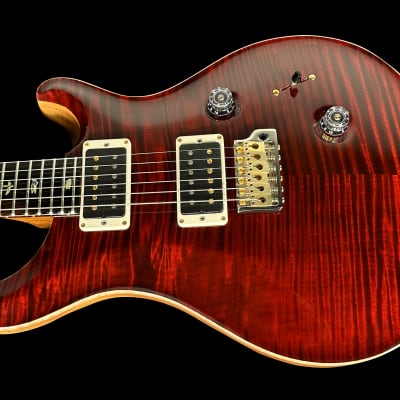 2019 Paul Reed Smith PRS Custom 24 Wood Library 10 Top w Brazilian Rosewood Board ~ Red Tiger image 2