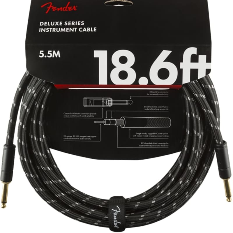 Photos - Guitar Fender Deluxe BLACK TWEED Electric  Cable, Straig... new 