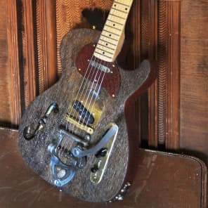 Postal Handmade Crossroads Barnwood Guitar Old Pine Body F Hole Vintage Vibrato Fender US Pickups image 2