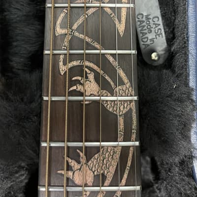 Blueberry Celtic Dragon 2017 Hand carved and inlaid acoustic image 14