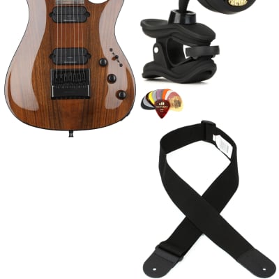 B.C. Rich Shredzilla Prophecy 7 Archtop 7-string Electric Guitar with EverTune - English Walnut  Bundle with Snark ST-8 Super Tight Chromatic Tuner... (4 Items) for sale