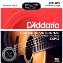 D'Addario EXP12 80/20 Bronze Acoustic Guitar Strings, Coated Medium, 13-56