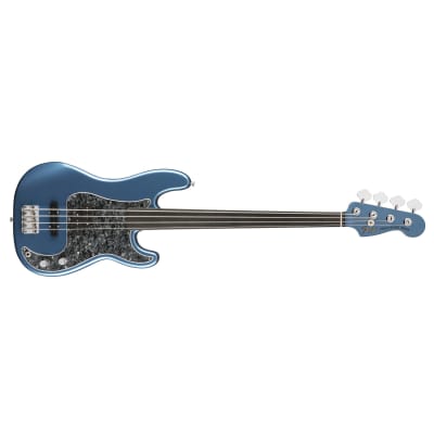 Fender Tony Franklin Fretless Precision Bass w/Hipshot Drop-D Xtender - Lake Placid Blue image 4