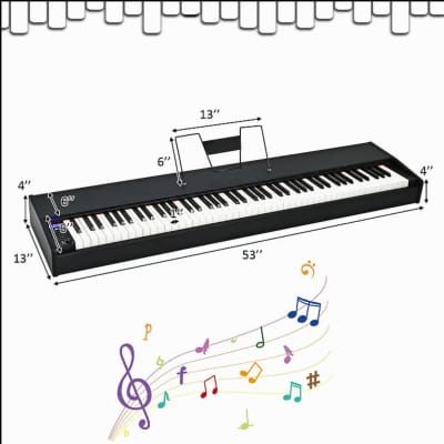 Other 88-Key Full Size Digital Piano Weighted Keyboard with Sustain Pedal 2024 - Black image 5